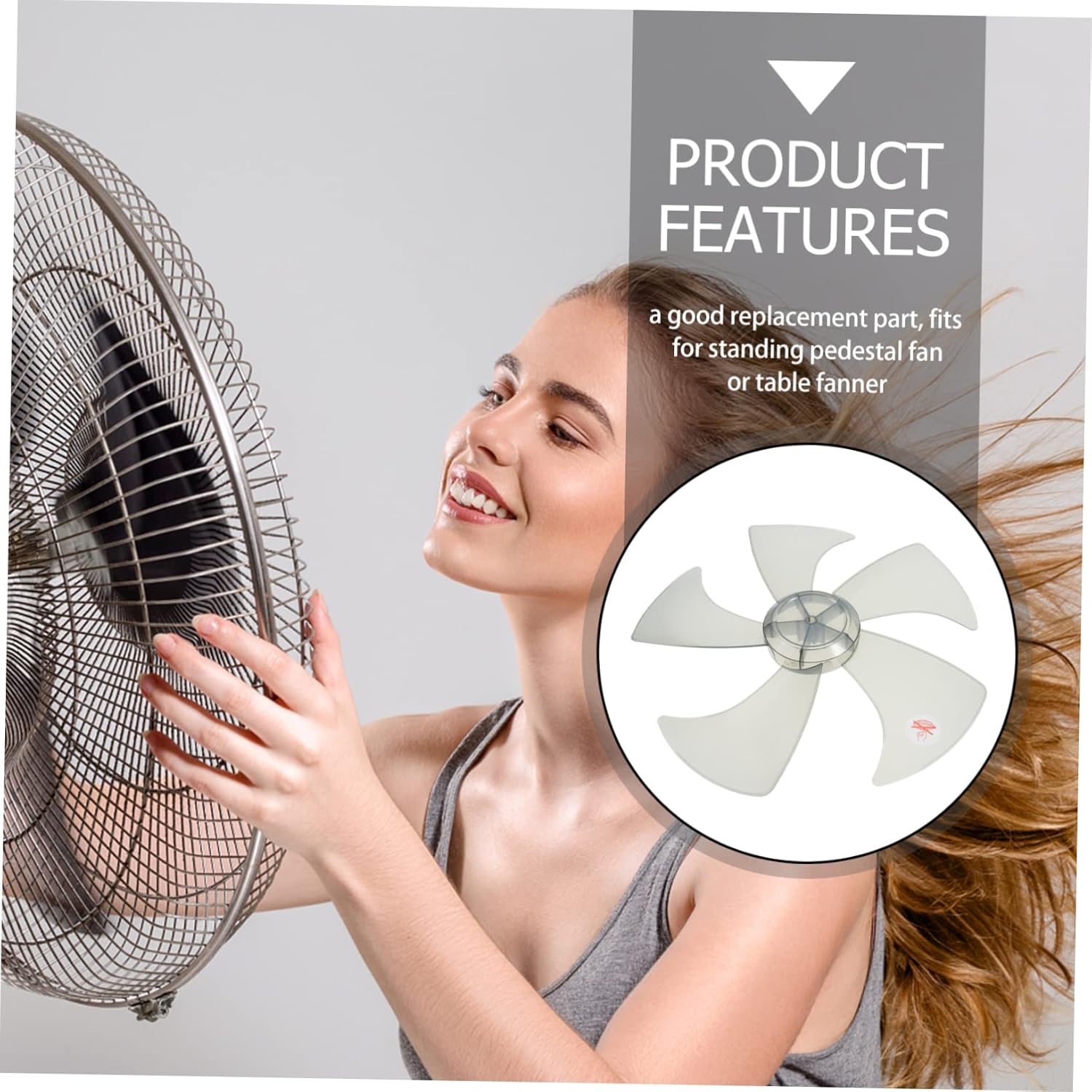 Zerodeko 4pcs 5 5 Leaf Plastic Fan Replacement for Types of Fans Non-Slip Sturdy and Easy to Clean Accessory