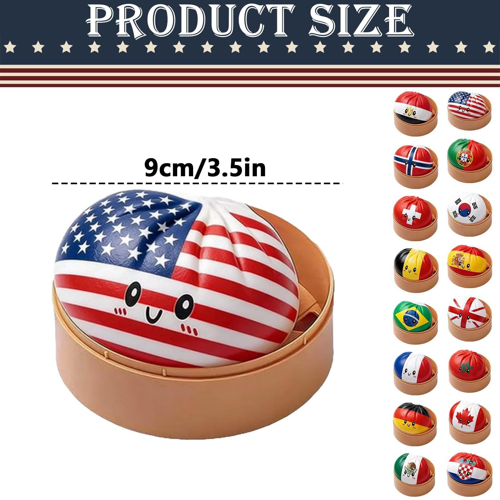 Flag Dumpling Squishy, 2026 Football Cup Dumpling Squishy with Storage Box, National Flag Mystery Dumplings Squishise - Image 5