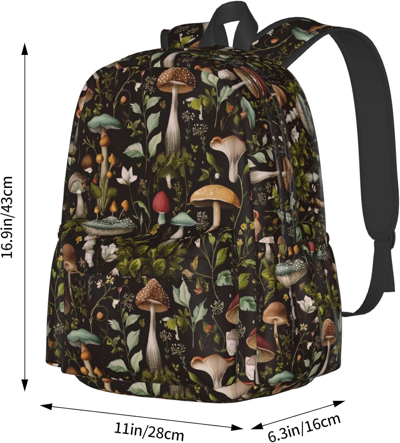 Mushroom Backpack Book Bags Lightweight Casual Laptop Backpacks Travel Daypack For Man Woman