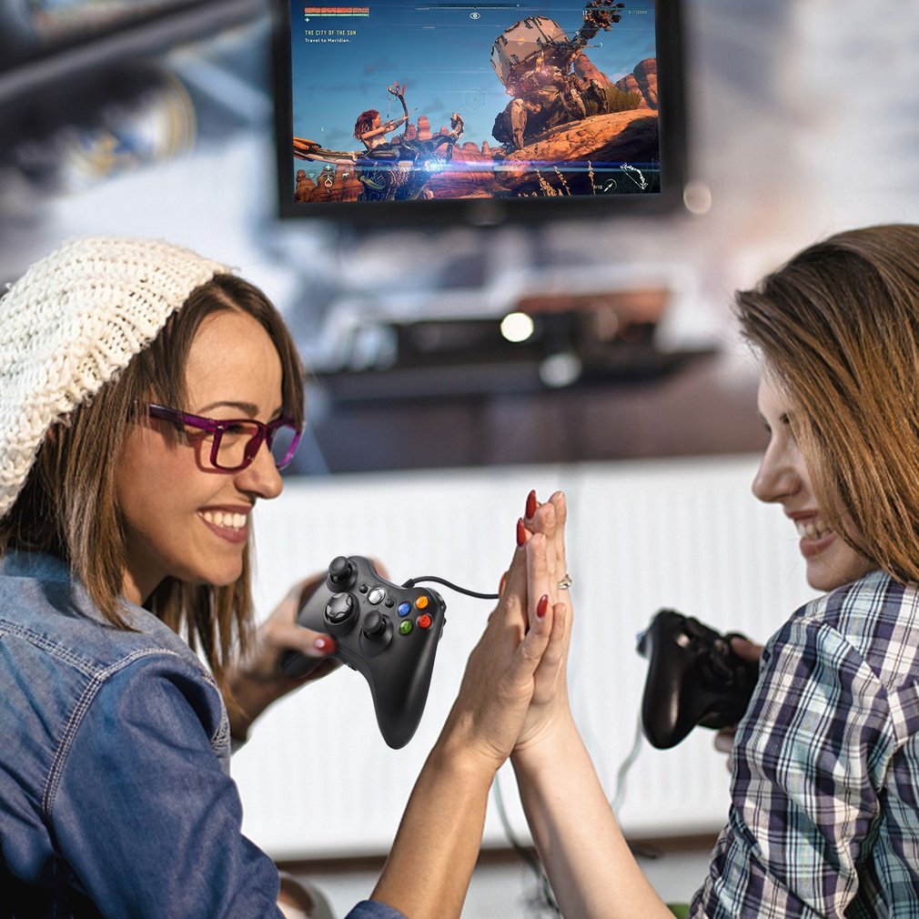 Honyuton Xbox 360 Controller, for Microsoft Xbox 360/Windows(Black)