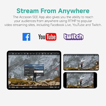 Accsoon CineView Nano Wireless Video Transmitter, 5G HDMI Camera Transmitter 1080p60 500ft Range 60ms Latency, Compatible with RS2/RS3/RS3 Pro/Switch/DSLR, Support iOS/Android 4 App Monitoring