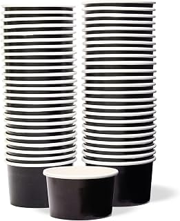 MATICAN Sturdy Black, 50-Count 11-Oz Disposable Dessert Bowls, Ideal for Hot or Cold Food, Party Supplies Treat Cups for Sundae, Frozen Yogurt, Soup, Black