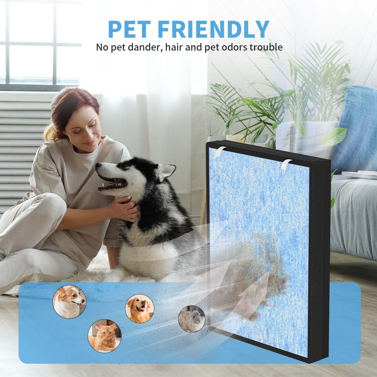 SAKEGDY HSP002 Replacement Filter Compatible with Hathaspace Smart True air puri fier 2.0 Filter HSP002 4-in-1 H13 True filter, 2 Pack - Image 5