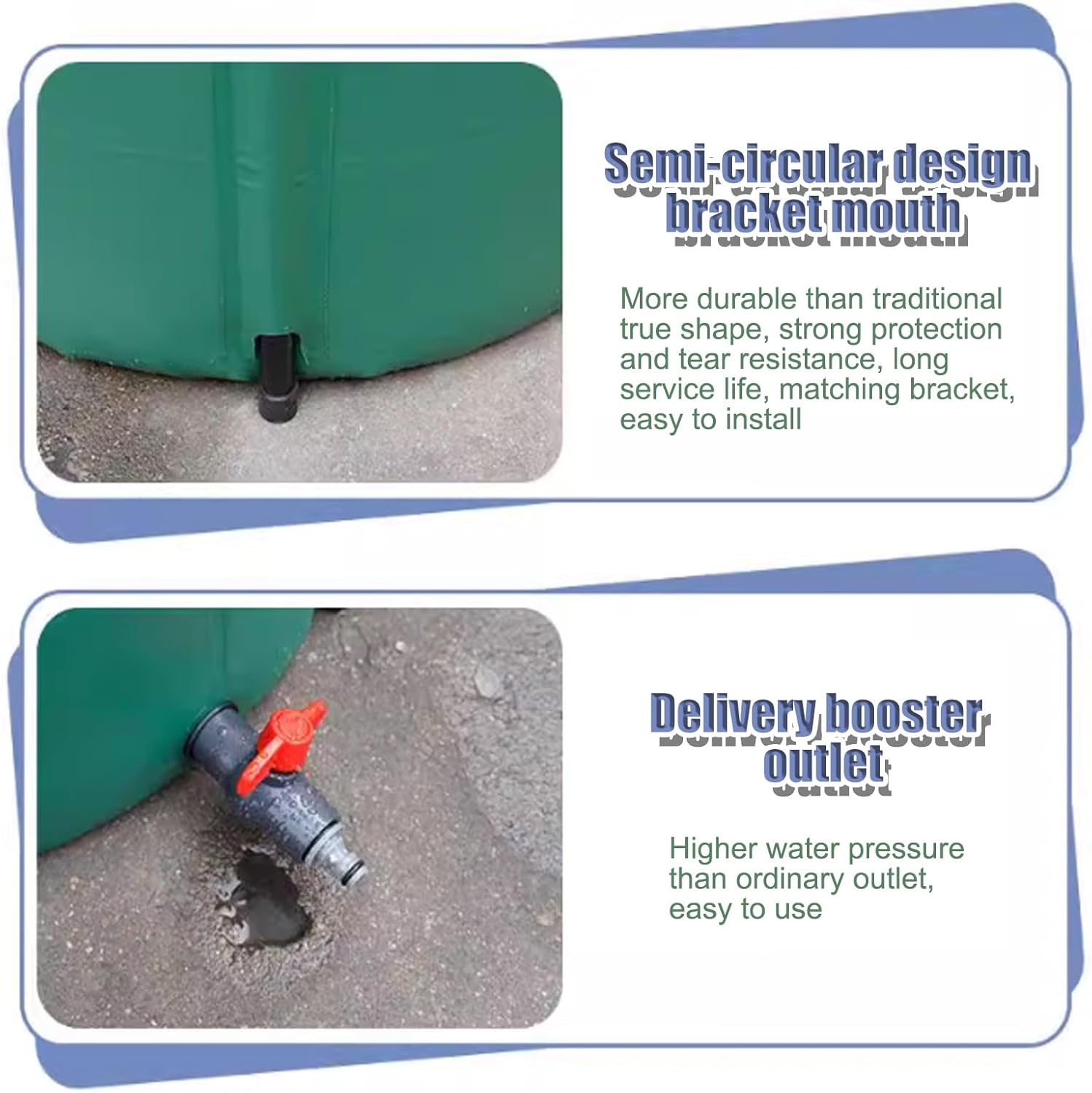 Portable Water Reservoir Garden Water Storage Barrel Rainwater Harvesting System Gutter for Outdoor Terraces Patios and Gardens(100L)