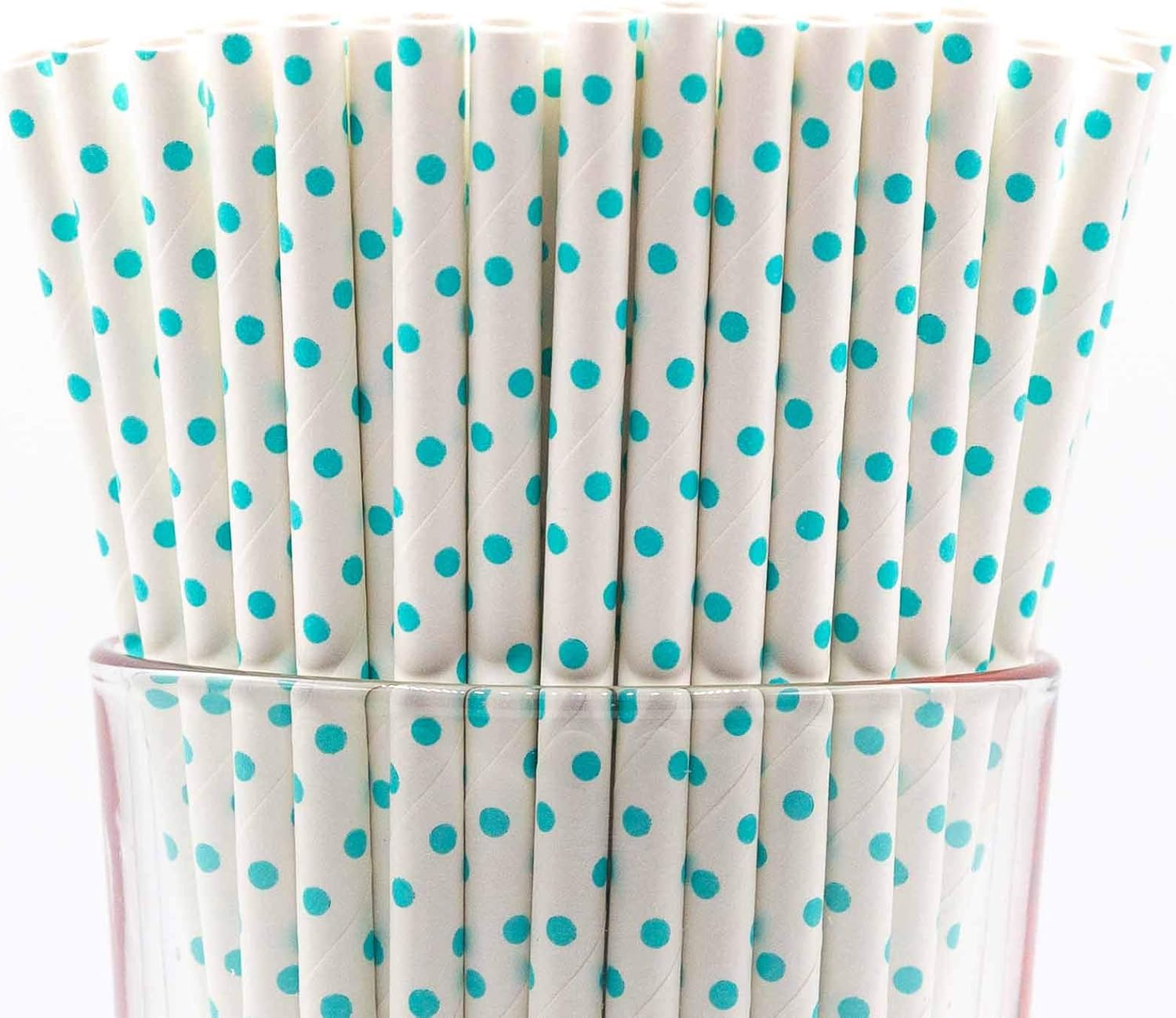 Pack of 900 Rose Gold Polka Dot Foil Biodegradable 4-Ply Paper Drinking Straws (Compostable, Non-toxic, BPA-free)