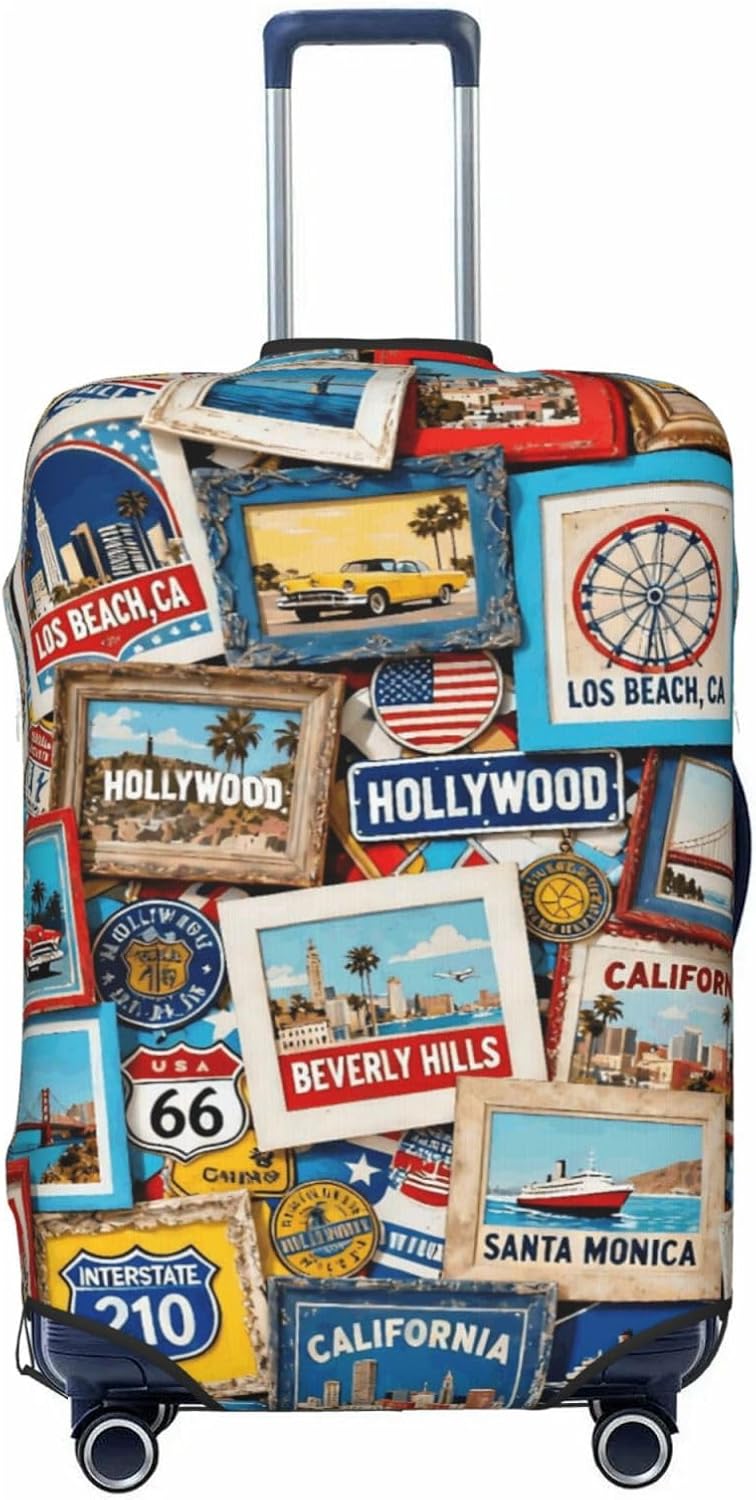 Global Landmarks Travel Luggage Cover Luggage Suitcase Protector S Fit Baggage Size 18-21 In