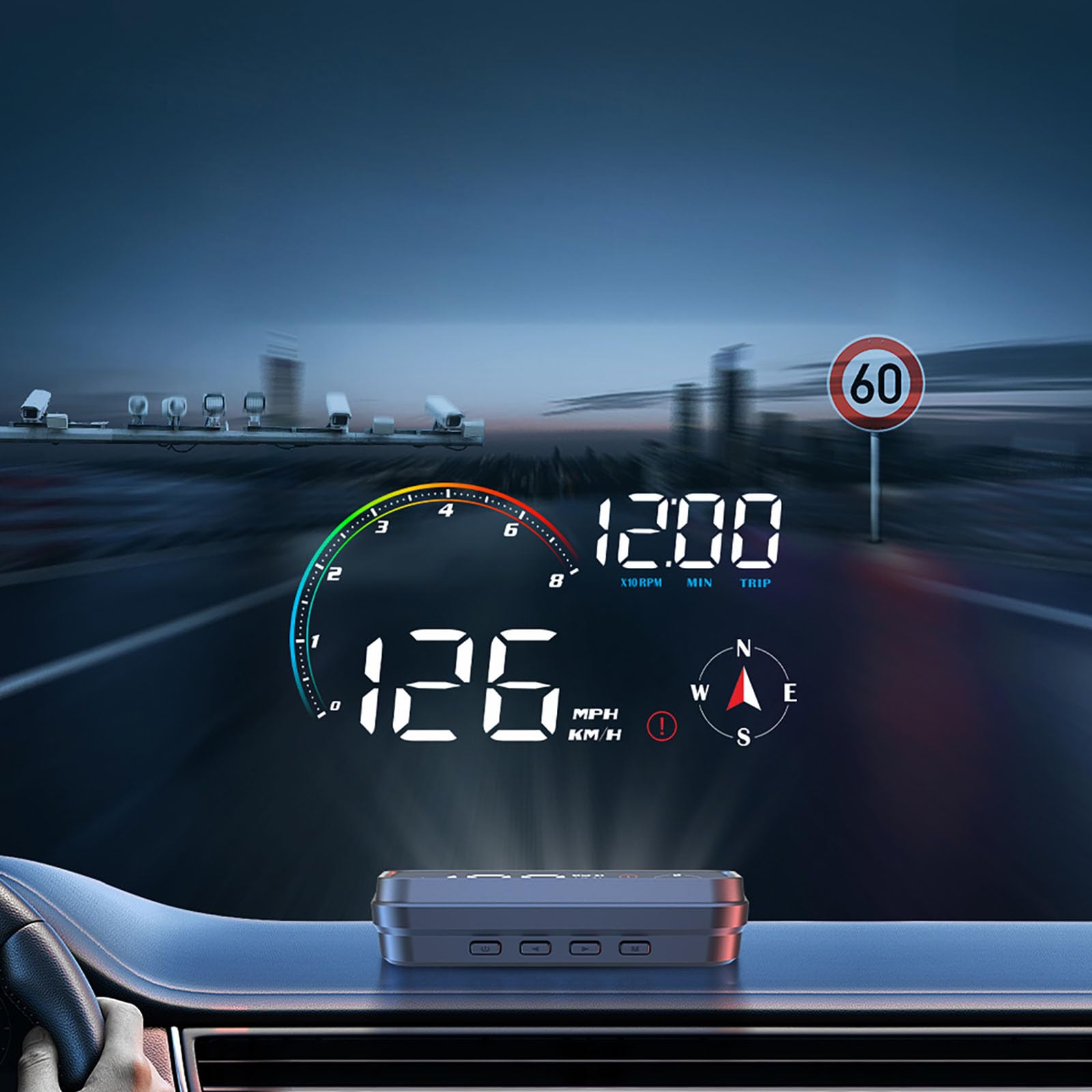 Uniwersalny samochodowy wyświetlacz HUD On-BD GPS Head Up z prędkością RMP alarm przekroczenia prędkości wody cyfrowy prędkościomierz działa dla większości samochodów