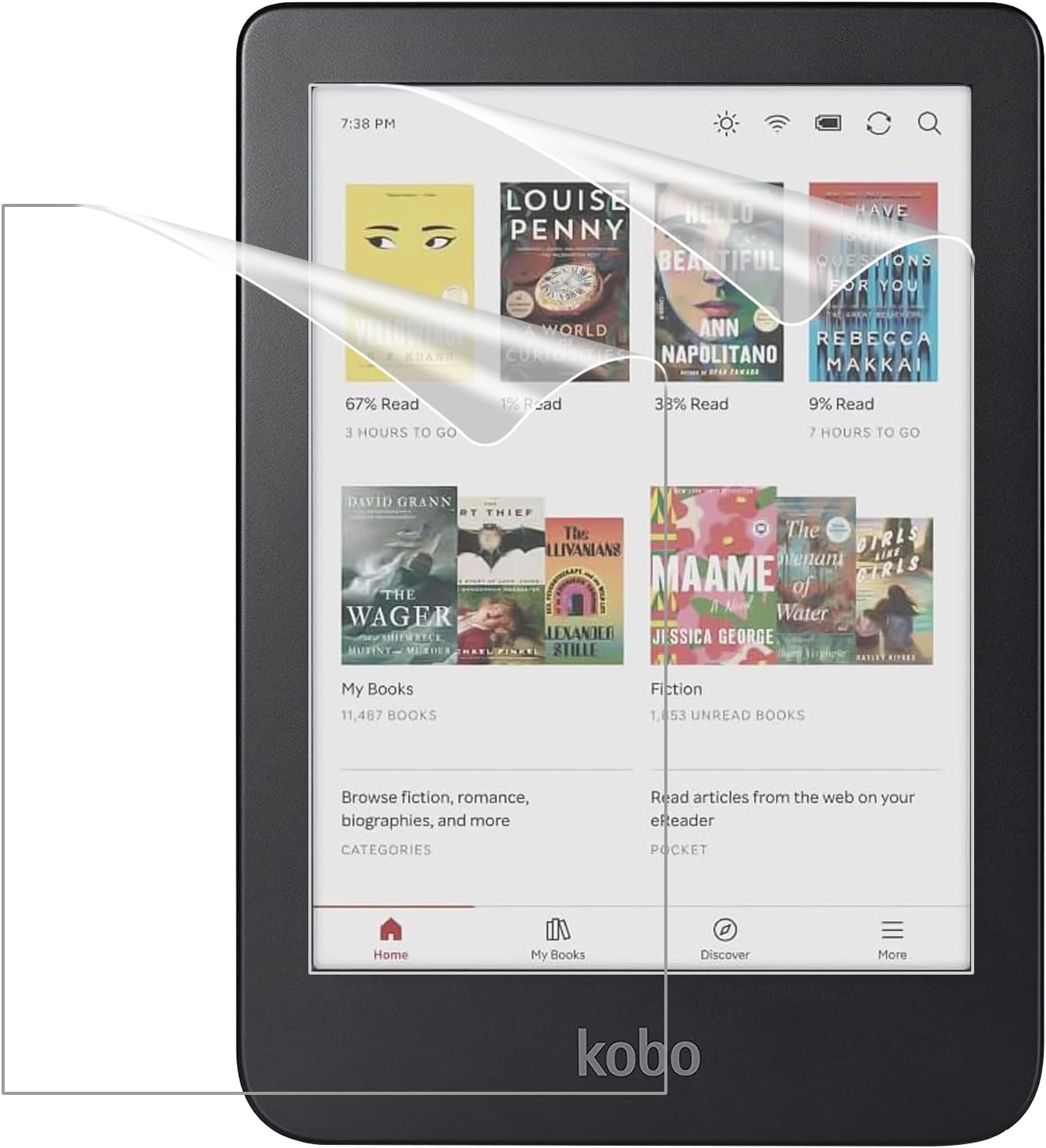 2-Pack Screen Protector for Kobo Clara Colour 6" 2024/Kobo Clara BW 6" 2024/Kobo Clara 2E 6" 2022, Anti-Glare Premium PET Protective Film Full-Coverage Matte Screen Protector