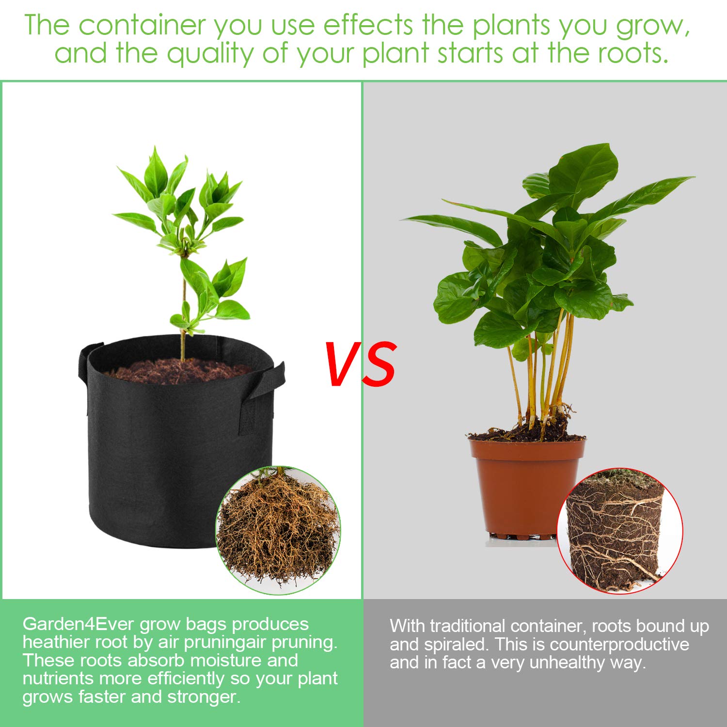 12er-Pack 25 Gallonen Grow Bags Heavy Duty Container Thickened Nonwoven Fabric Plant Pots with Handles