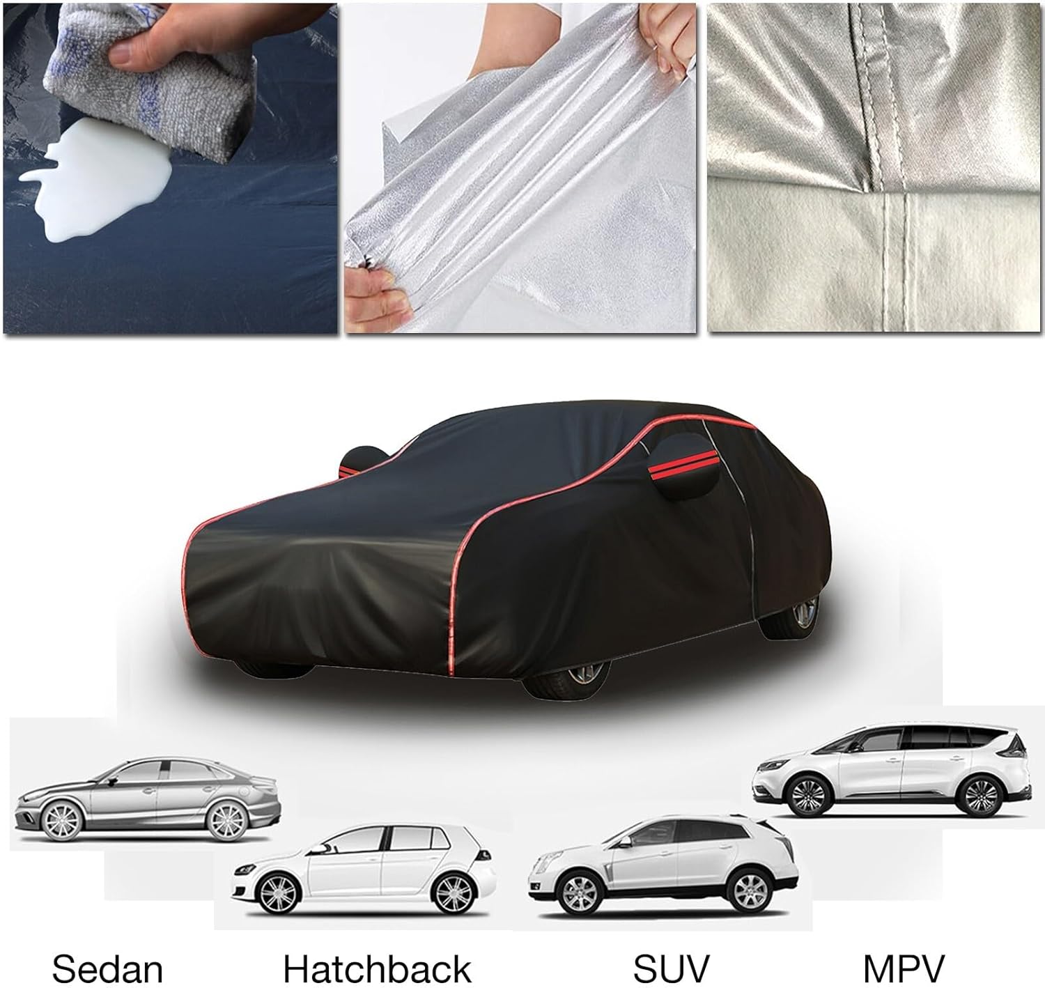 Car Cover Waterproof for Peugeot 3008/3008 GT Line, 2018-2025, Outdoor Full Car Covers with Door Zipper, Large Auto Cover Sun Snow Rain UV Heat Dust Resistant