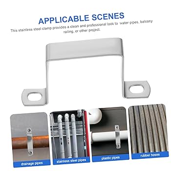 10Pcs Water Pipe Clamps Round Shaped Pipe Clamps Clip With Fixing Clip For Water Pipe And Tubing