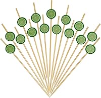 Vista 20 de Minisland Palillos de cóctel de manzana roja, palos de bambú de 5 pulgadas de largo, palillos de dientes elegantes para aperitivos, brochetas