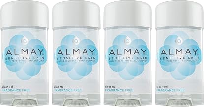 Almay Sensitive Skin Clear Gel Anti-Perspirant & Deodorant, Fragrance Free,2.25 oz(4 Pack)