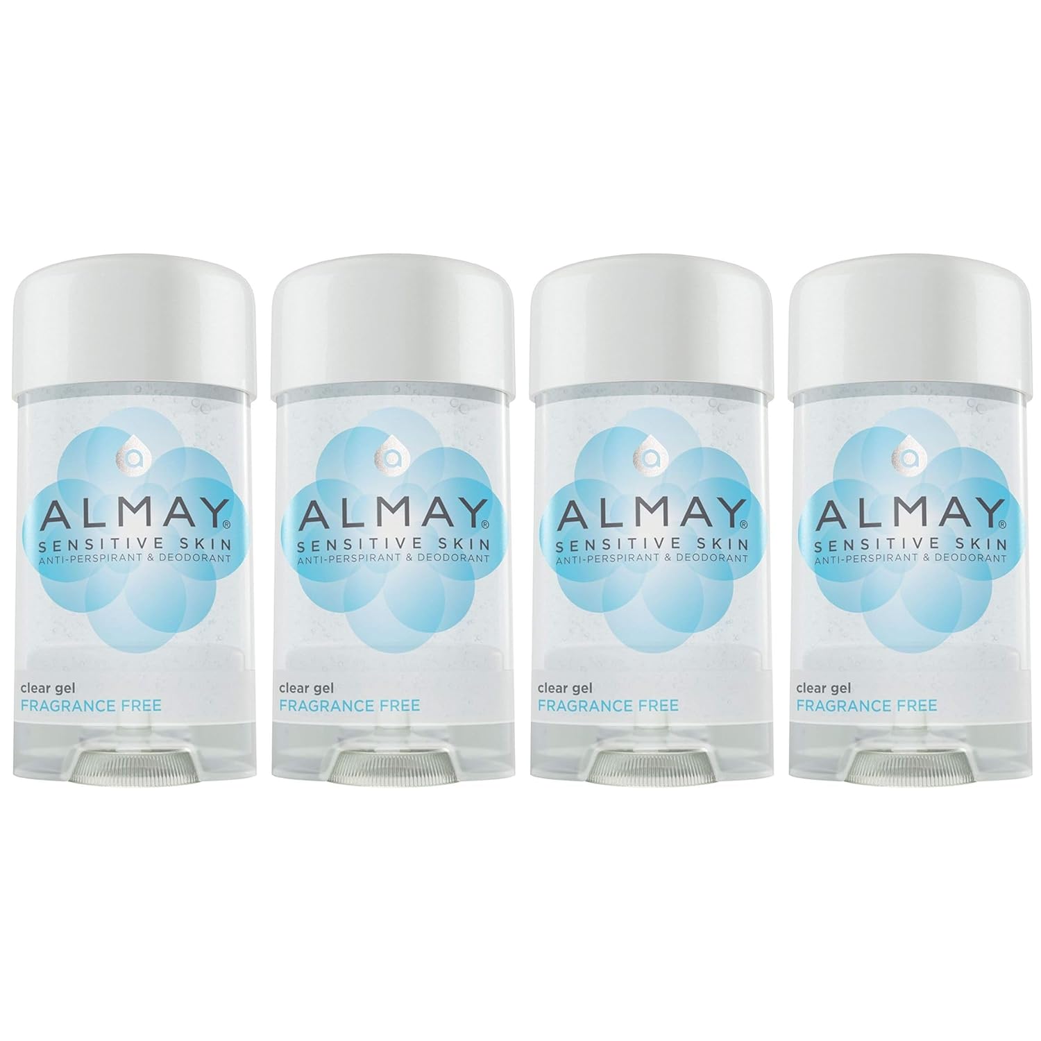 Almay Desodorante Clear Gel Antitranspirante Sin Fragancia 2.25 oz Pack de 4