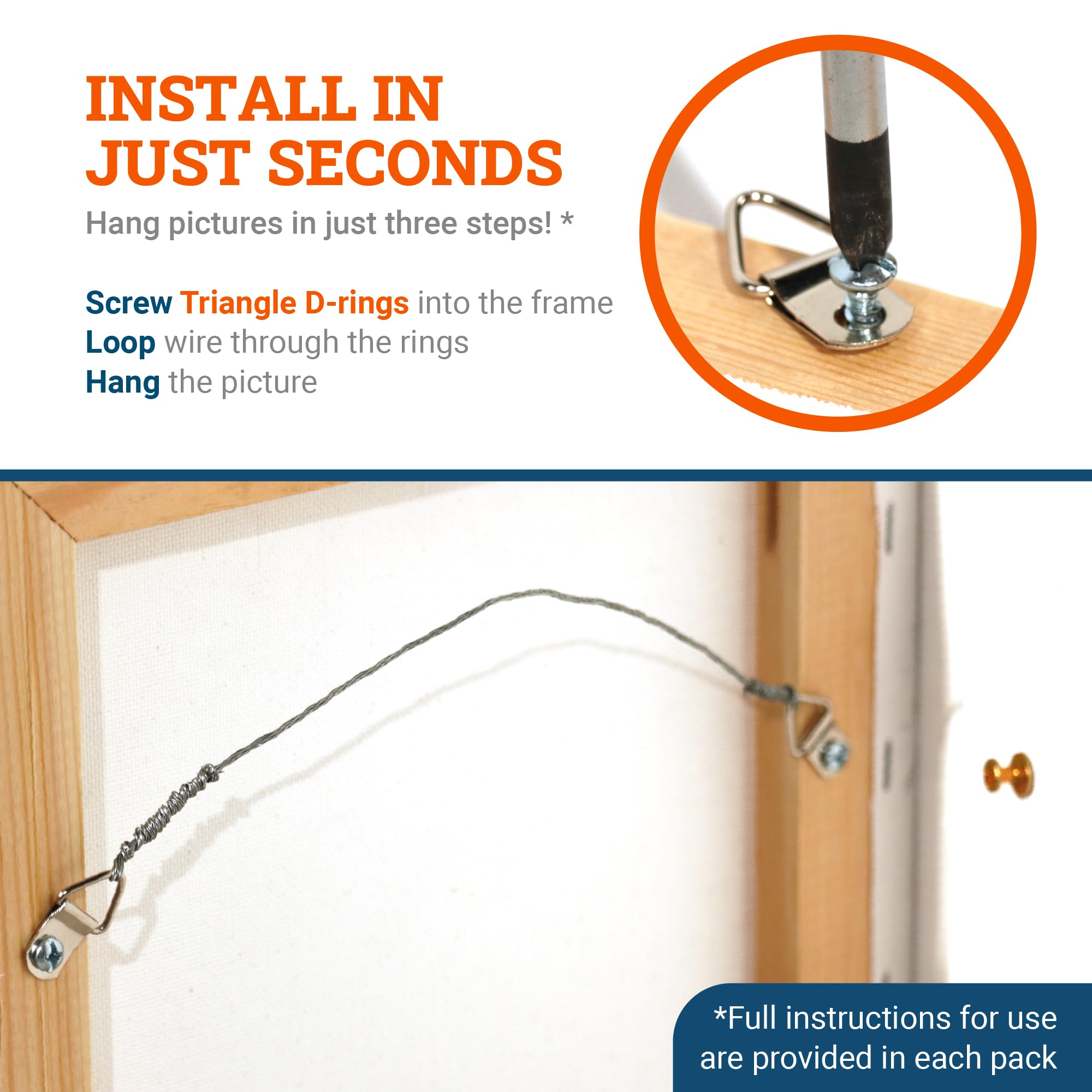 D-Ring Picture Hangers - 100 Pack -7 D-Ring Picture Hangers - 100 Pack -7