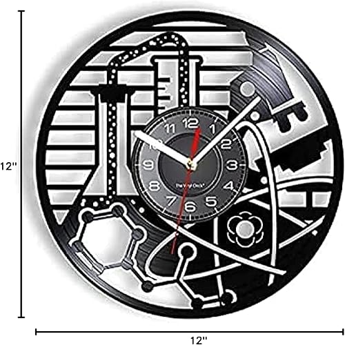 Miniatura 8 de Reloj de pared Física Prueba de reacción química Vinilo CD Disco de pared Reloj de pared Bioquímica Ciencia Obra de arte Decorativo Silencioso Reloj
