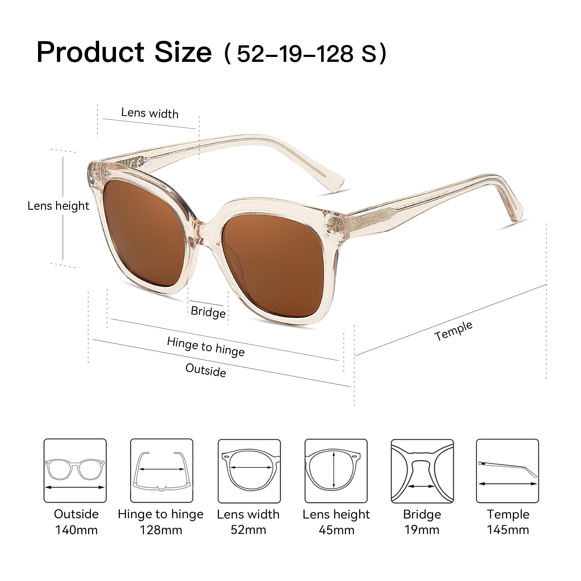 Gafas de sol polarizadas con protección UV400 para mujer y hombre.