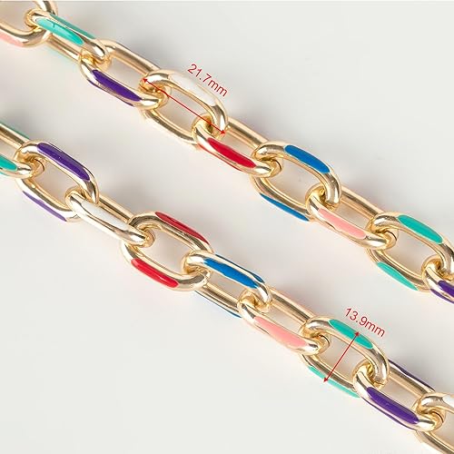Miniatura 10 de YOUBEIYEE Cadena chapada en oro de 16.4 pies para hacer joyas, collar de cadena de aluminio para mujeres y hombres, pulsera de bricolaje para