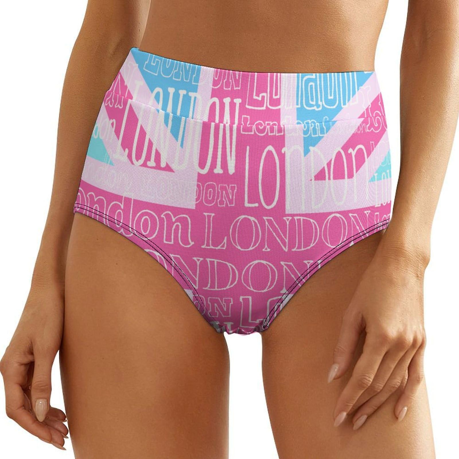 UMENG Union Jack Women's No Show Underwear High Waist Panty Seamless Bikini Brief Panty