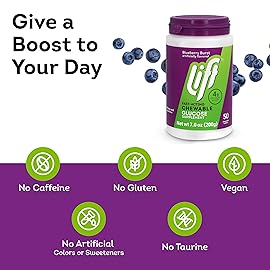 Lift Glucose Fast-Acting Glucose Chewable Energy Tablets, Blueberry, 50 ct Jar (Pack of 1)