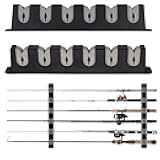 Windspeed 6-Rod Rack Wall Mounted Fishing Rod Rack For Boat, 2 Pcs Horizontal Fishing Rod Holder For Garage Door(Grey)