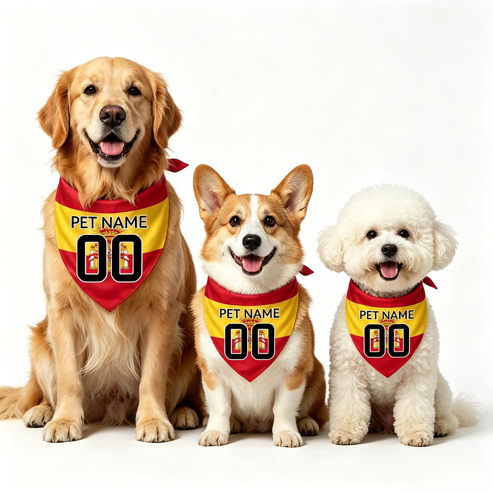 Personalised Dog Bandana with Name Number, Custom Dogs Bandana Football Dog Bandanas for Large Medium Small Dogs Puppy Cat Pet Scarf Birthday Present