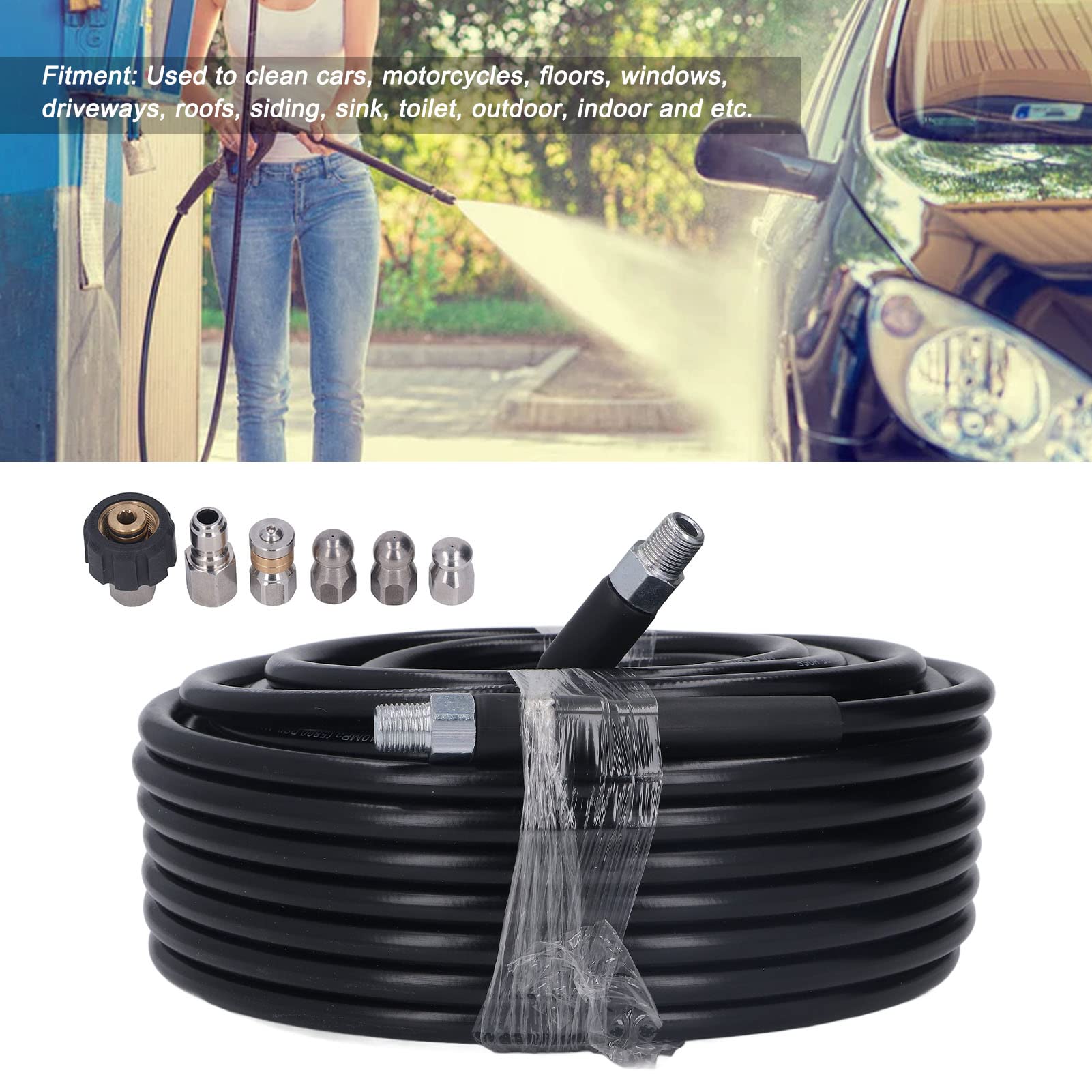 Rosvola Nettoyeur de Canalisation 30m Tuyau Haute Pression