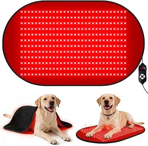 Red Light Therapy Mat for Dogs, 23.6 x 39.4 Inches with 360 LEDs, Dual 660nm & 880nm Light, Timer & Controller