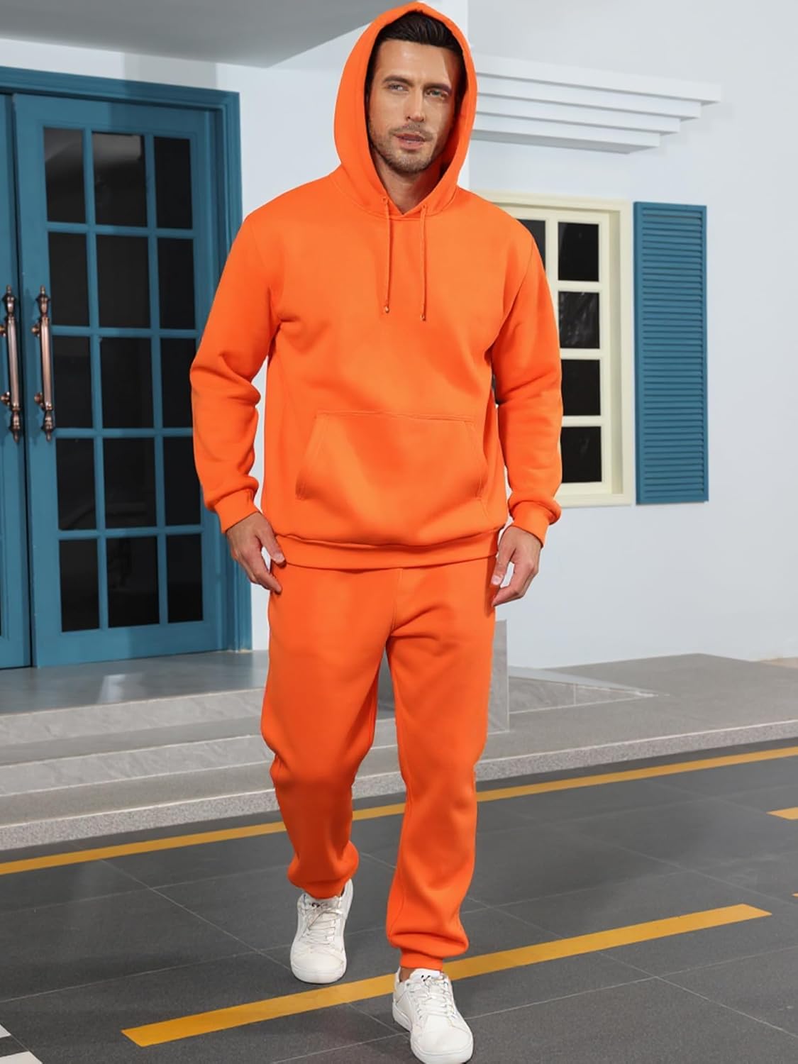 Tuveke Sweat Suits For Men Set 2 Pcs Hoodie Jogger Sweatsuits Size S To 3XL - Image 3