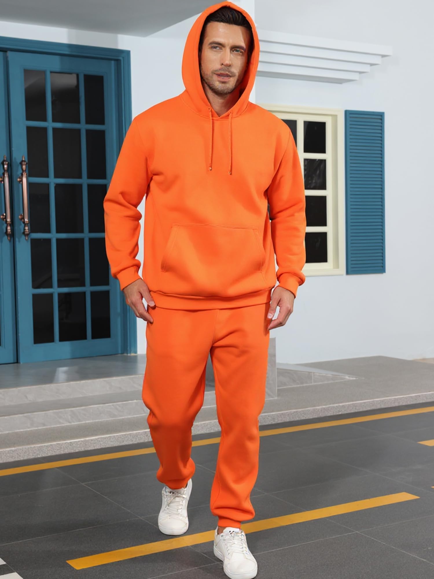 Tuveke Dresy dresowe dla mężczyzn zestaw 2 szt. bluza z kapturem joggery dresy rozmiar S do 3XL