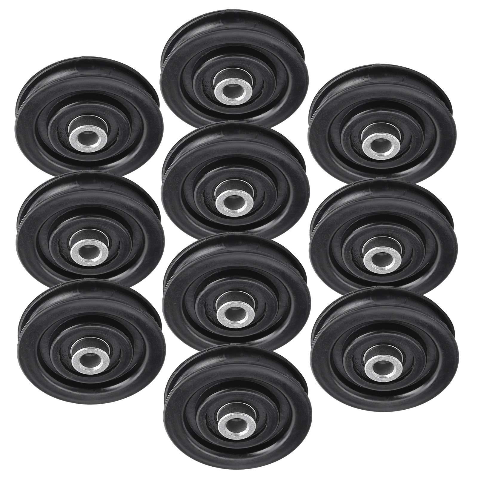 DAUERHAFT 10 Pz Nylon Palestra Cavo Puleggia , Diametro Esterno 75mm / 90mm , Rotazione di 360 Gradi Ruota di Trazione Puleggia Cavo Macchina Attacco , per Il Fitness(75mm)