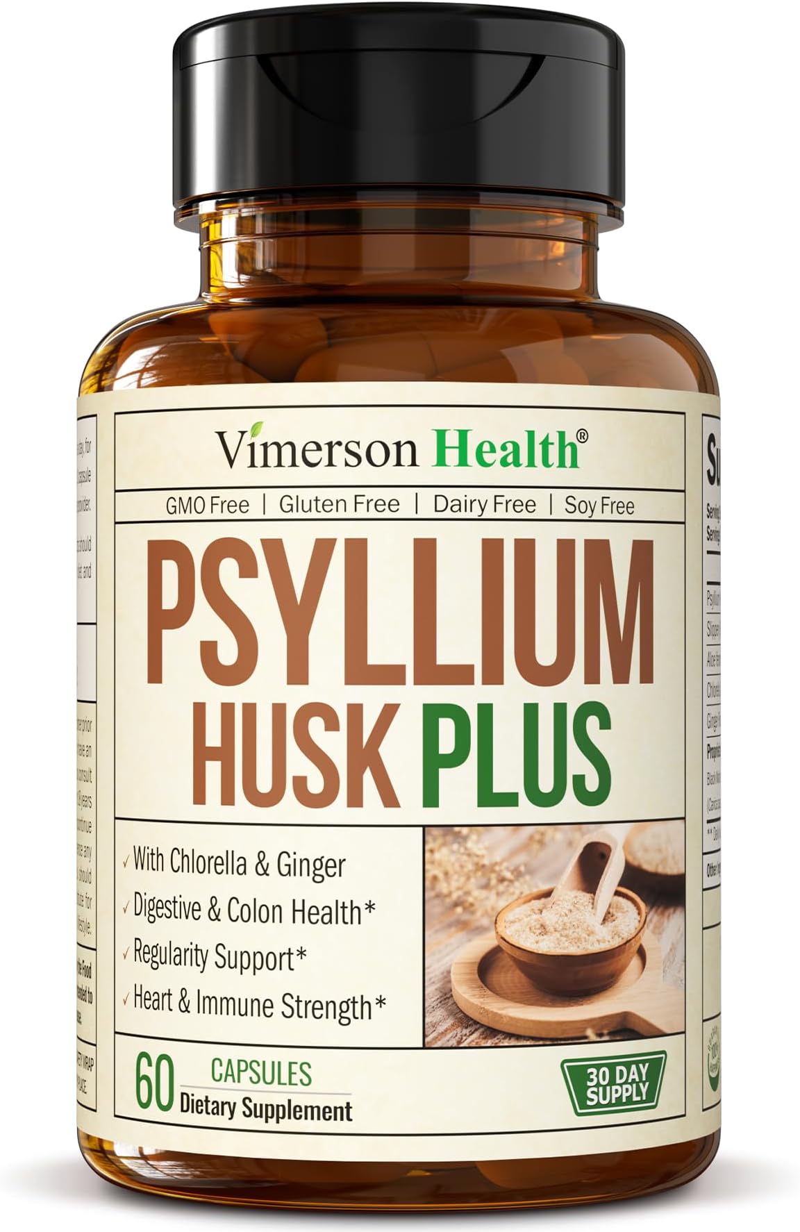 Psyllium Husk Powder Capsules. Fiber Supplement for
