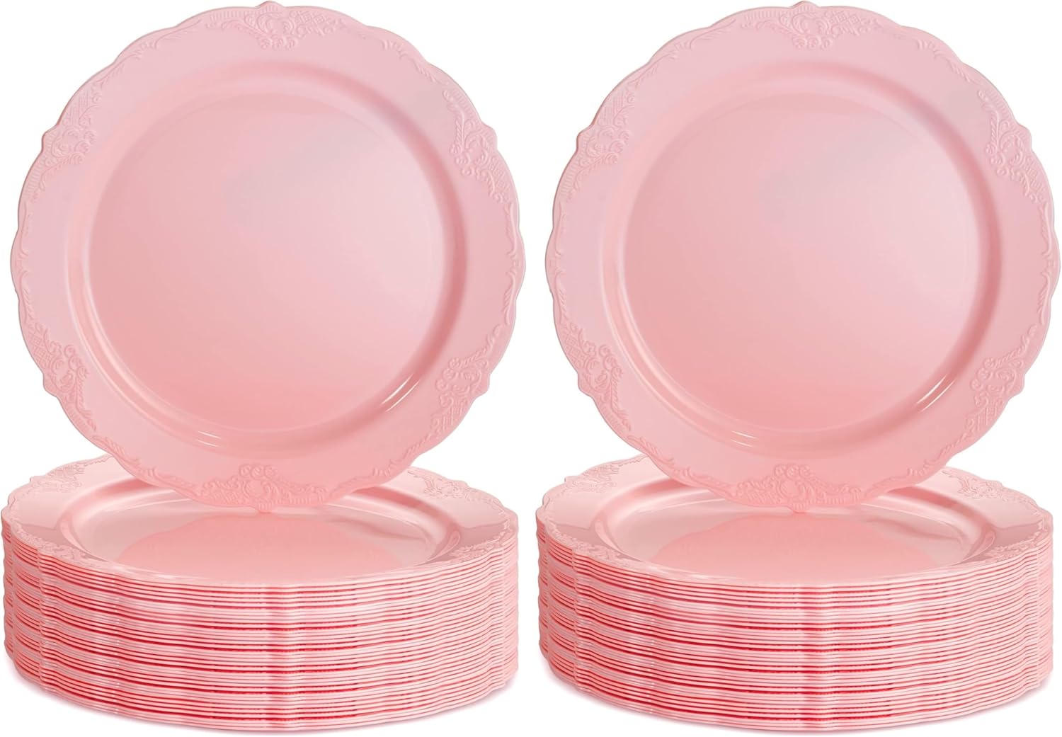 Silver Spoons VINTAGE COLLECTION TABLEWARE, 10 Dinner Plates, Blush (Pack of 2)