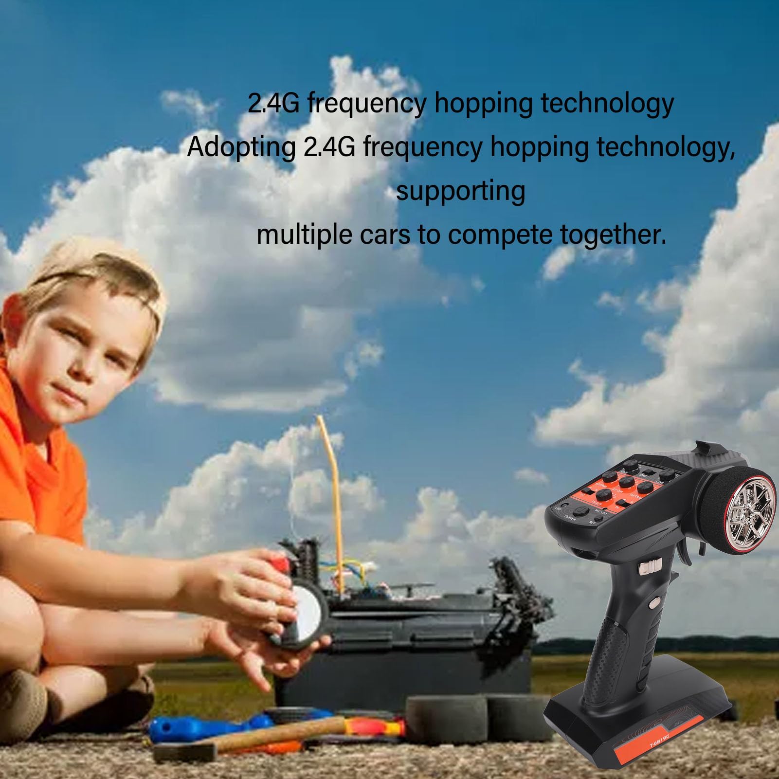 Kontroler Cheotime 2.4GHz RC, 7CH nadajnik radiowy Rezontrolowy RC System radiowy RC nadajnik zdalny Kontroler dla łodzi Crawlera RC