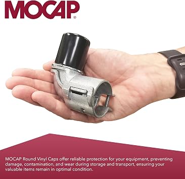 MOCAP Black Round Vinyl End Caps - 0.875 x 1.000 (Pack of 54) | Protection Rubber Tips, Bolt Covers, Protective Caps for Pipes, Tubes, Fittings, Hardware - MOCAP Material: RVCC9039-15