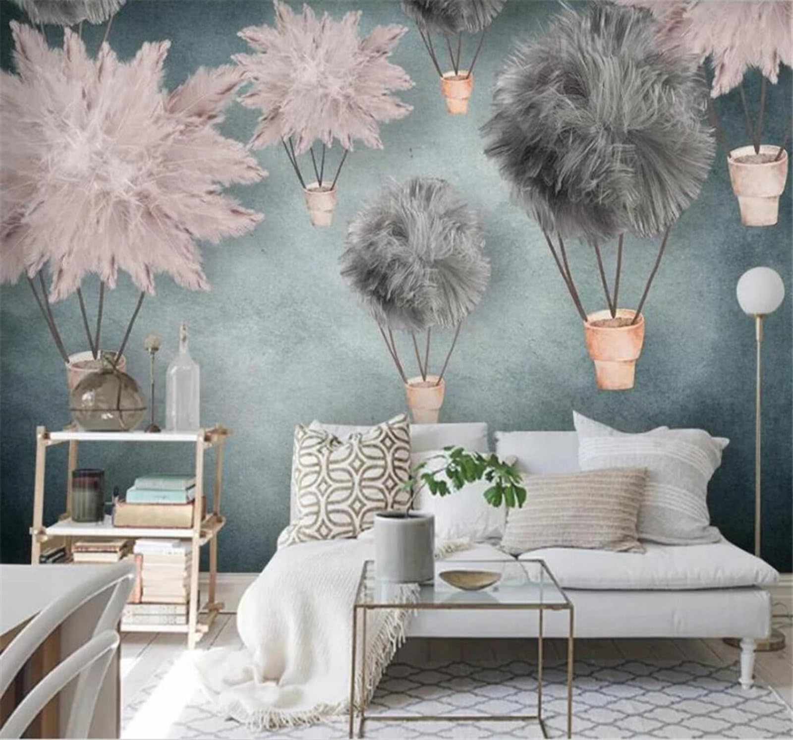 Retro Three Dimensional Creative Feathers Unique 3D Wallpaper Easy Install Feature Office Living Room Sofa Bedroom TV Background Wall Decoration-150cm×105cm