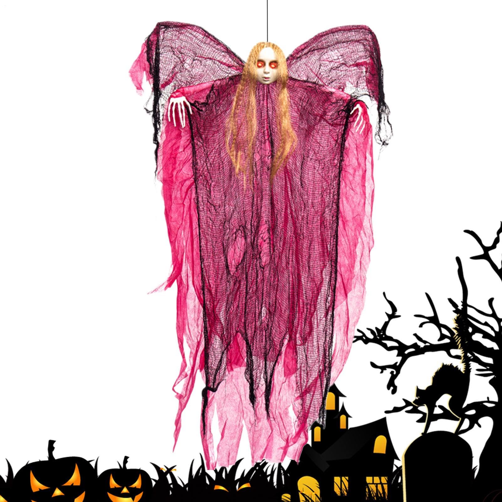 Décoration fantôme Halloween à commande vocale pour maison hantée et jardin