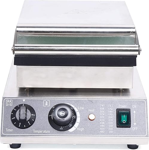 Miniatura 2 de Máquina de gofres eléctrica antiadherente de 1500 W, 6 piezas, de acero inoxidable, para restaurantes, panaderías, cafeterías, cafeterías, bares,