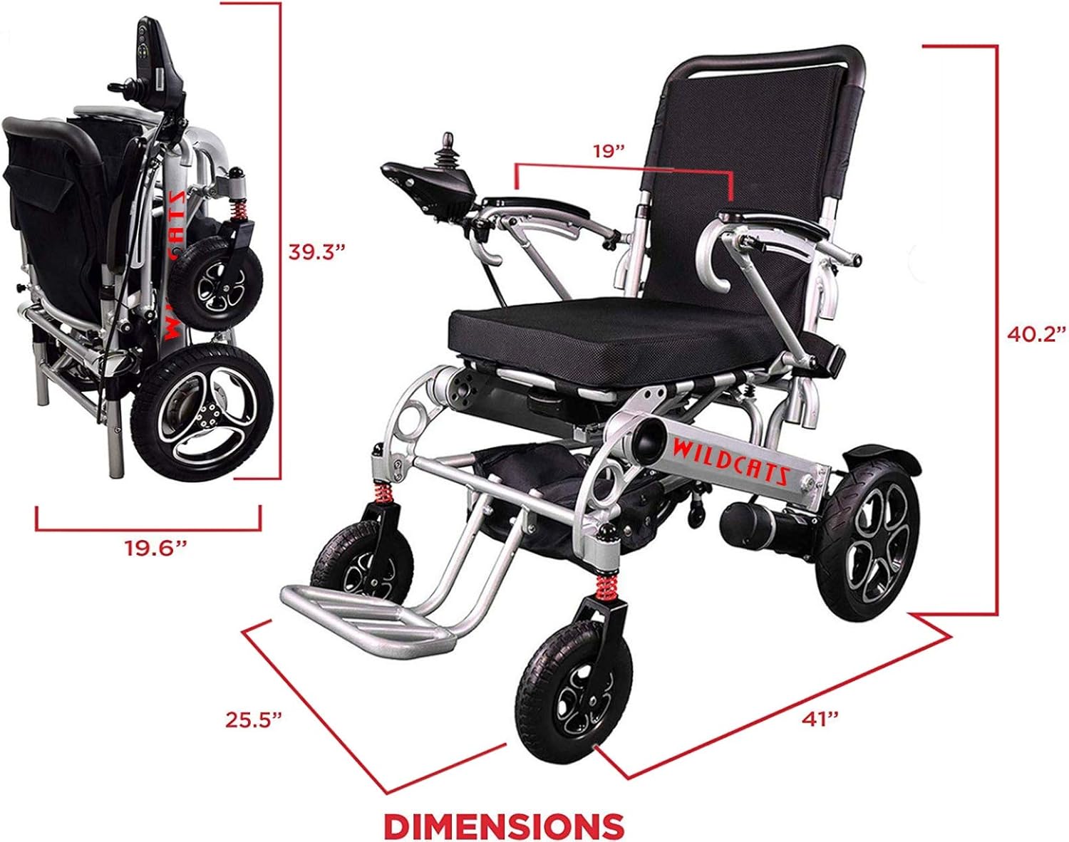 Rubicon Premium Lightweight Electric Wheelchairs. All Terrain,Dual Power Motors, Foldable, Travel Power Wheelchair for Adults. Silla de Ruedas Electrica. (Premium - Heavy Duty) : Health & Household