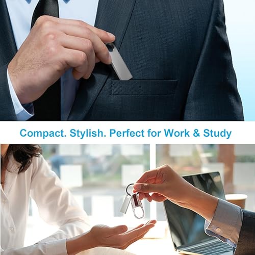 Miniatura 7 de ABLAZE Unidad flash de 32 GB, paquete de 10 unidades de pulgar USB 2.0 de metal con llaveros USB sticks Pendrives (plateado)