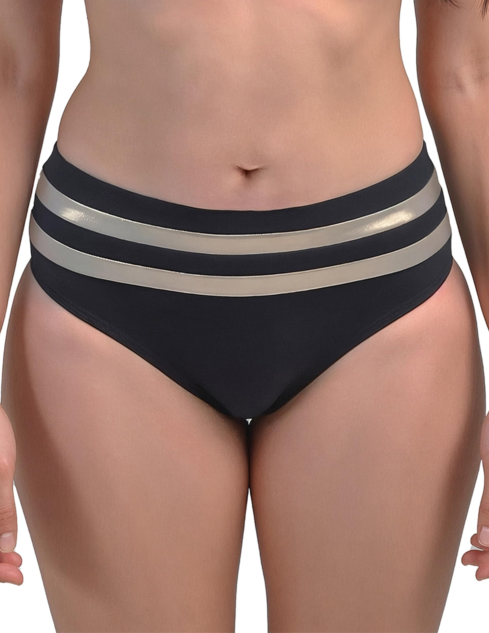 VIVISENCE Bikini Slip Für Damen – Geblümter Normalbund, Aus Weichem Polyamid/Elasthan (EU 3222M)