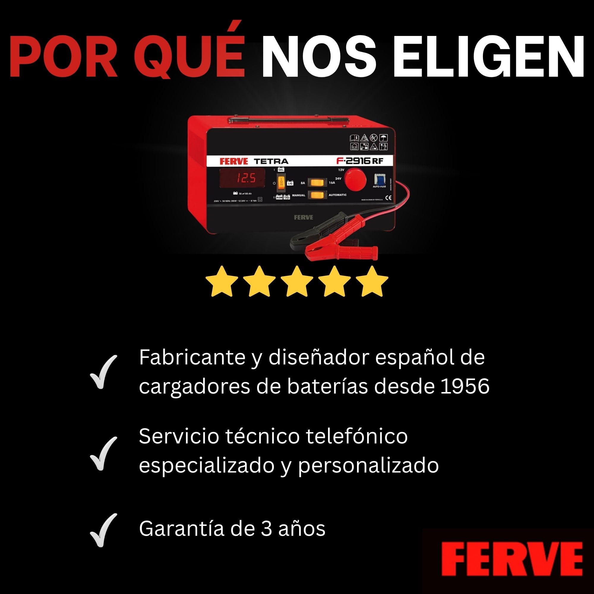 FERVE f-2916 Tetra RF Caricabatterie 12 – 24 V 8 – 16 A