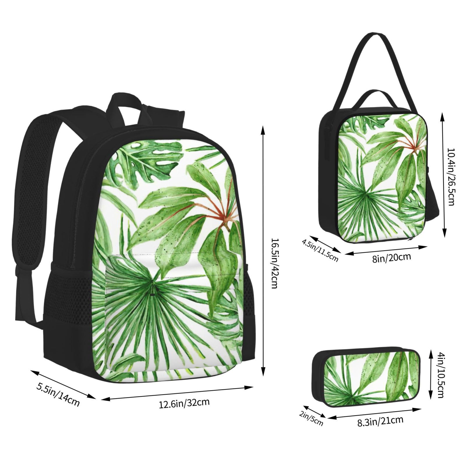 Zaino, borsa portapranzo, astuccio, set da 3 pezzi, per lavoro e