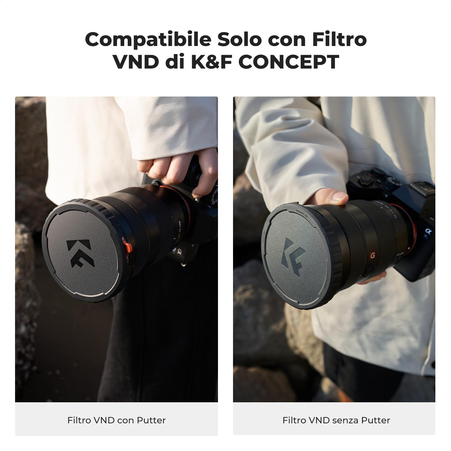 K&F CONCEPT Tappo per Filtro NVD, Coperchio di Gomma per 82mm Filtros VND