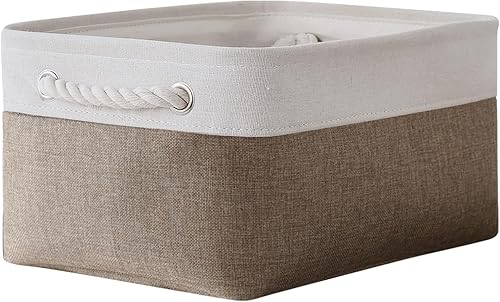 Miniatura 23 de TheWarmHome Cesta decorativa rectangular de tela con asas para almacenamiento de ropa