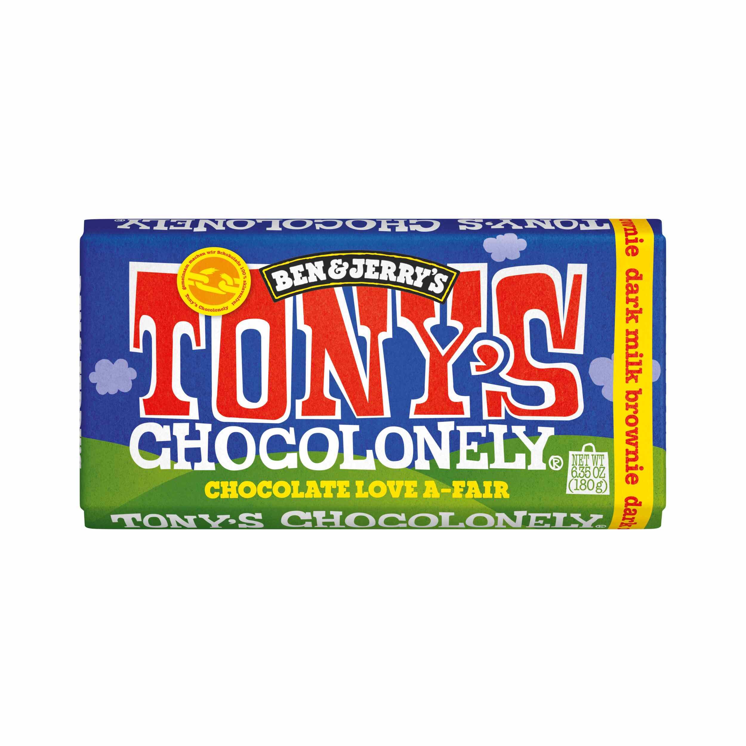 Tony's Chocolonely - Ben & Jerry's Dunkle Vollmilchschokolade Brownie - 15x 180g