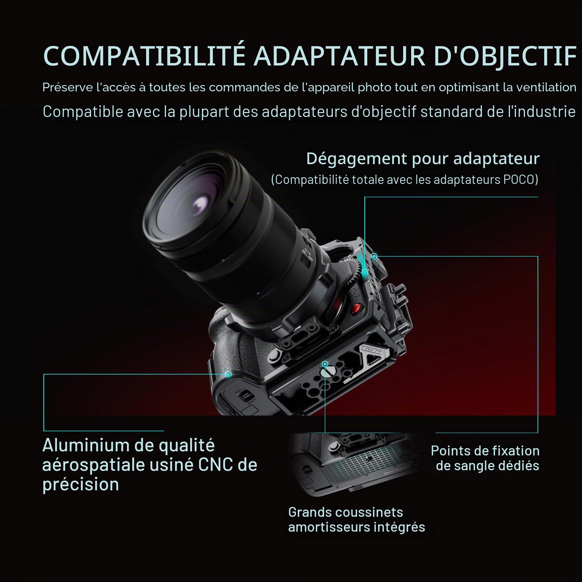 Tilta Cage complète pour Appareil Photo Compatible avec Panasonic S1RII, S1II, S1IIE, S5II et G9II - Noir | Pince HDMI/USB-C, Griffe, Filetage 6,35 mm - 20 et 3/8" - 16 Fils | Clé Allen et Fente