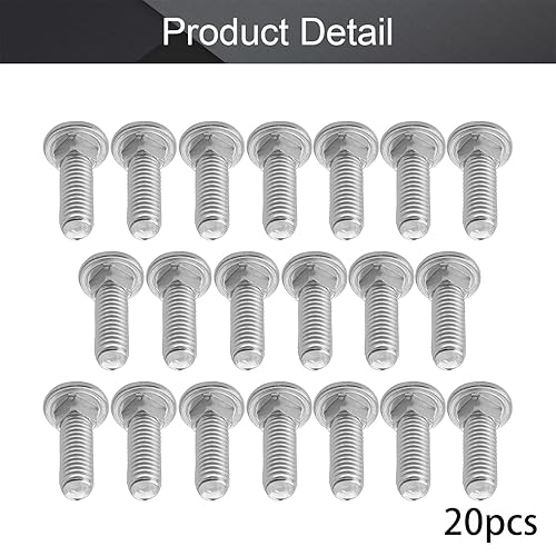 Miniatura 14 de MroMax Pernos de carro M6x16mm cabeza media redonda cuello cuadrado pernos sujetadores 304 acero inoxidable cuello carro perno tono plateado