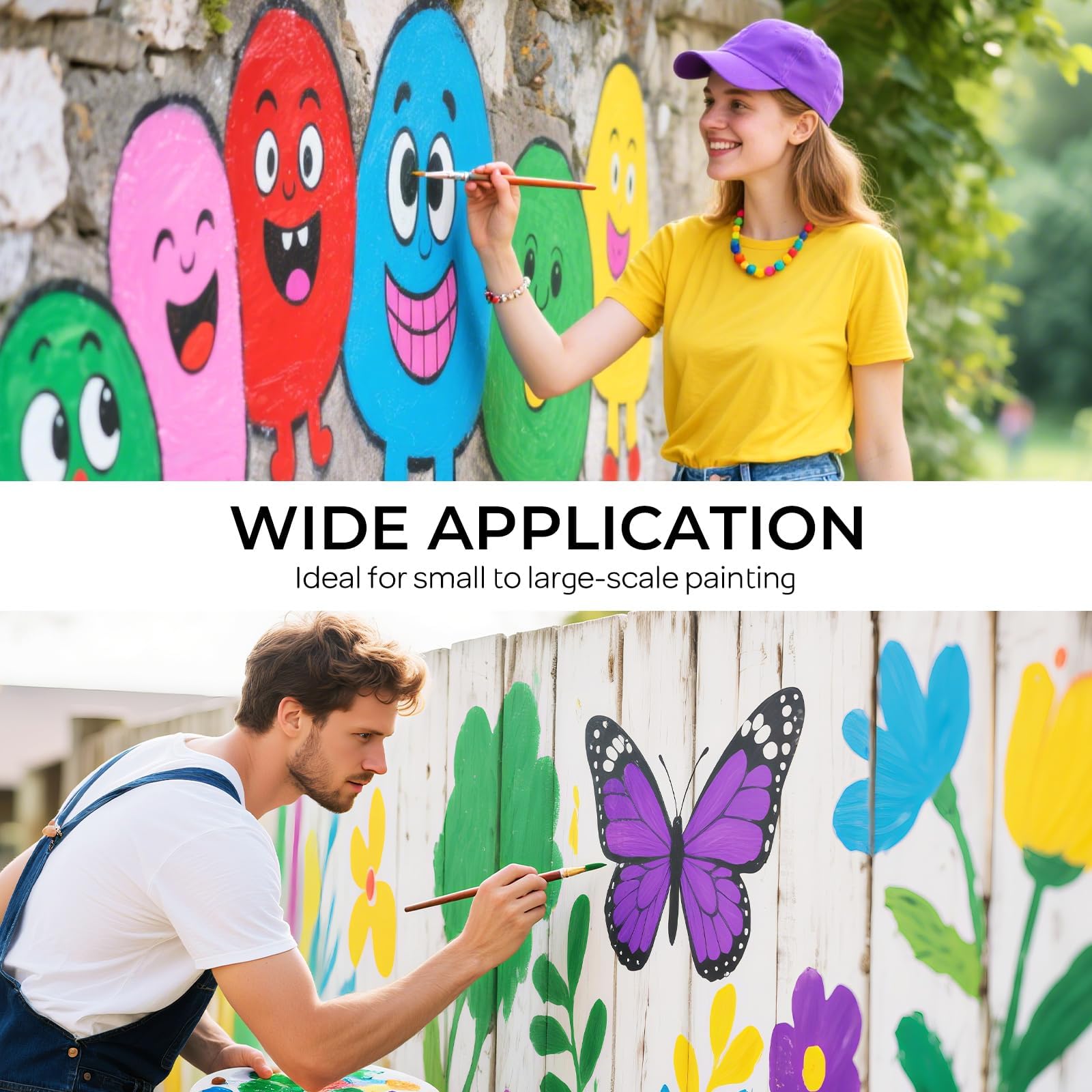 Juego de pintura acrílica de 8 colores, cuerpo pesado, botellas exprimibles de 33.8 onzas líquidas con bomba, no tóxicas, pigmentos ricos para lienzo, manualidades, madera, pared, piedra