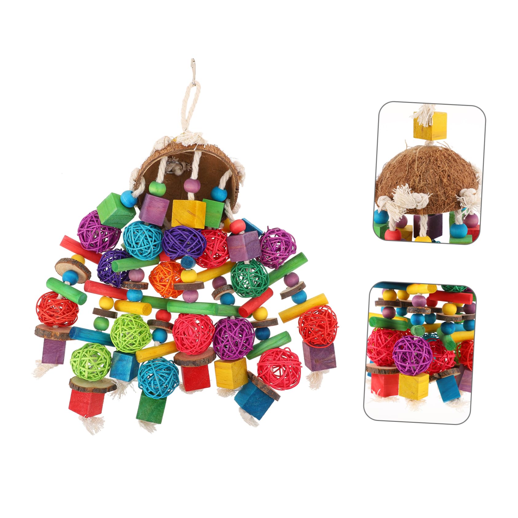Angoily 1piezas Juguete para Aves De Jaula Accesorios para Periquitos Juguete Colgante De Natural para Mascotas para Masticar y Jugar La Jaula De Aves